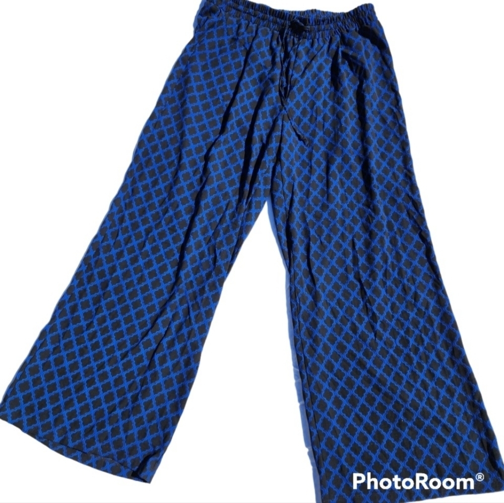 Zac & Rachel Wide Leg Palazzo Pants Pull On Large Elastic Waist Boho Festival